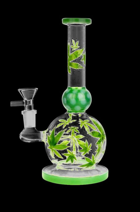 Stunning Hemp Leaf Ball Water Pipe
