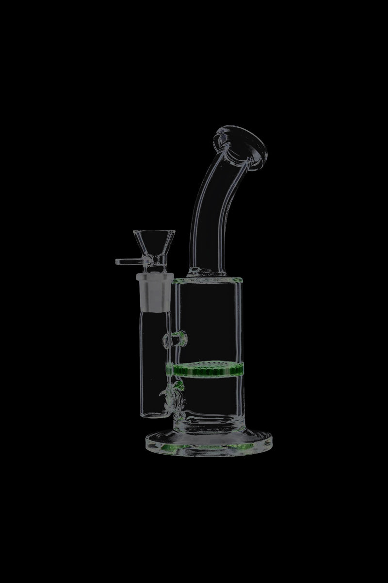 Stylish 9-Inch Glass Bubbler with HoneyComb Disc Perc