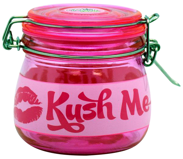 Kush Me Pink Glass Herb Stash Jar