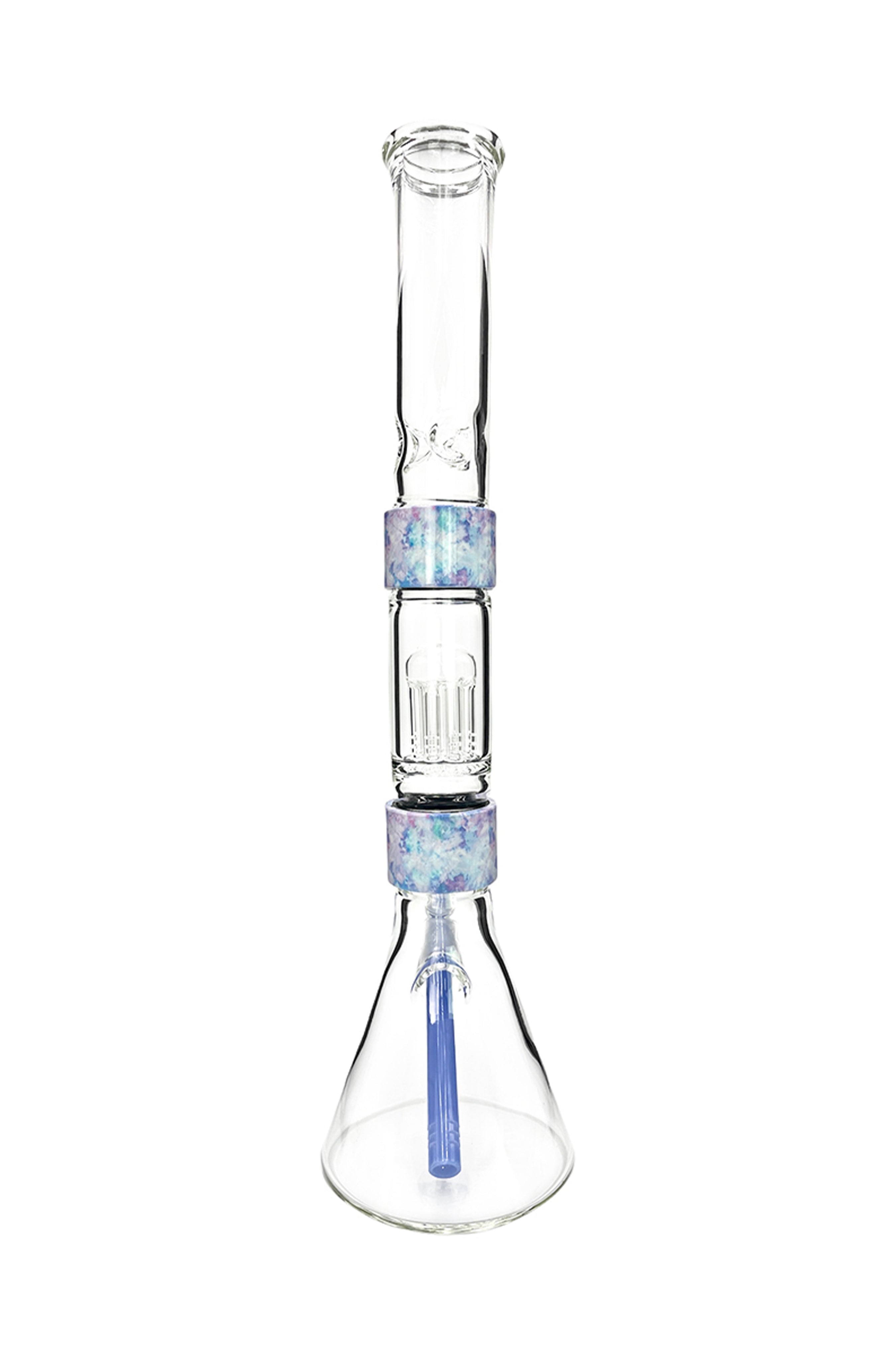 Prism Halo Tie Dye Double Stack Modular Bong - A Stylish 70s Vibes Bong