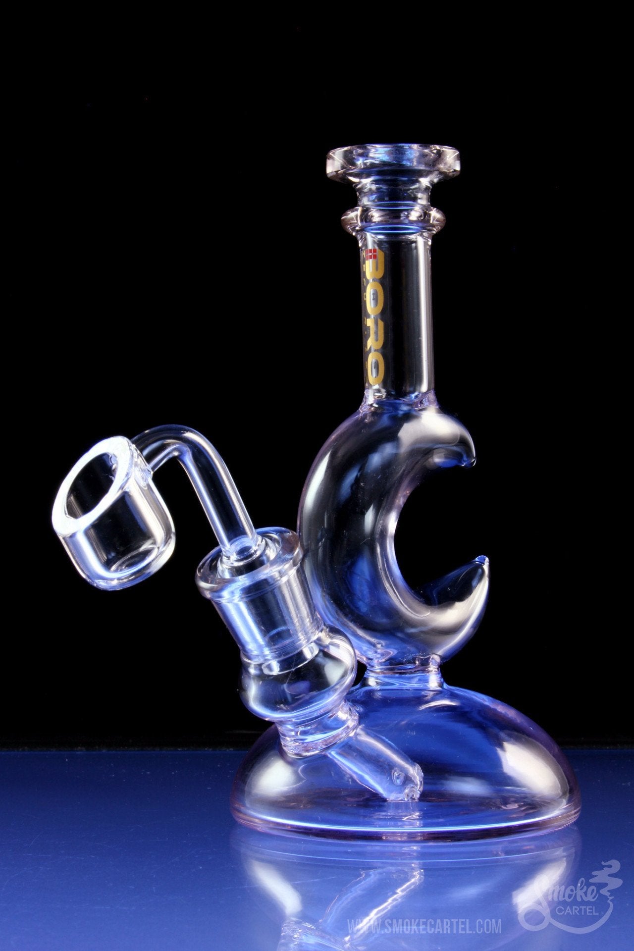 BoroTech Glass Mani Crescent Mini Rig - Perfect for On-the-Go!