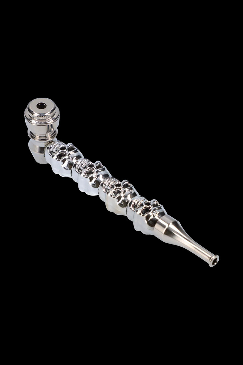 Cool Metal Hand Pipe with Stunning Skull Stem