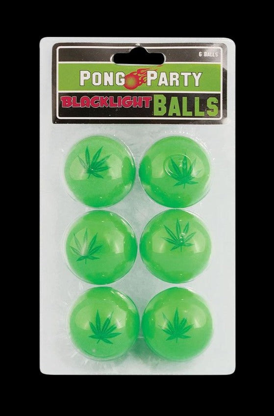 Hemp Leaf Glow-in-the-Dark Ping Pong Ball Set