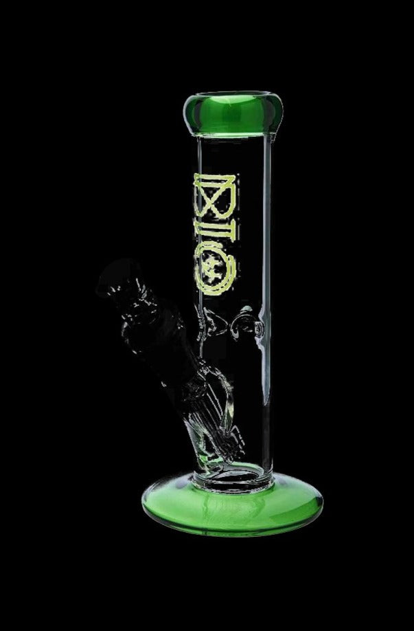 Bio Hazard Glass Straight Ice Bong with Stunning Color Accents