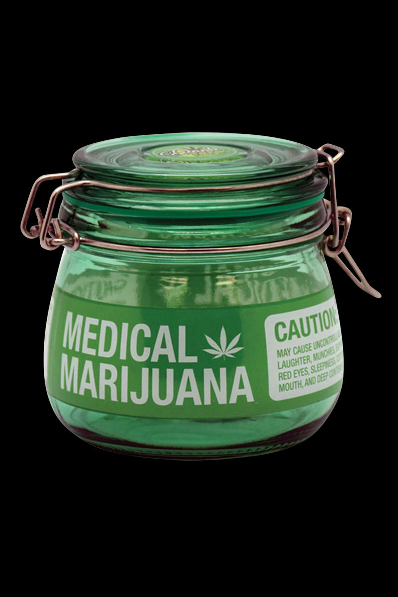 Premium Medical Marijuana Resealable Glass Jar - Keep Your Herbs Fresh!
