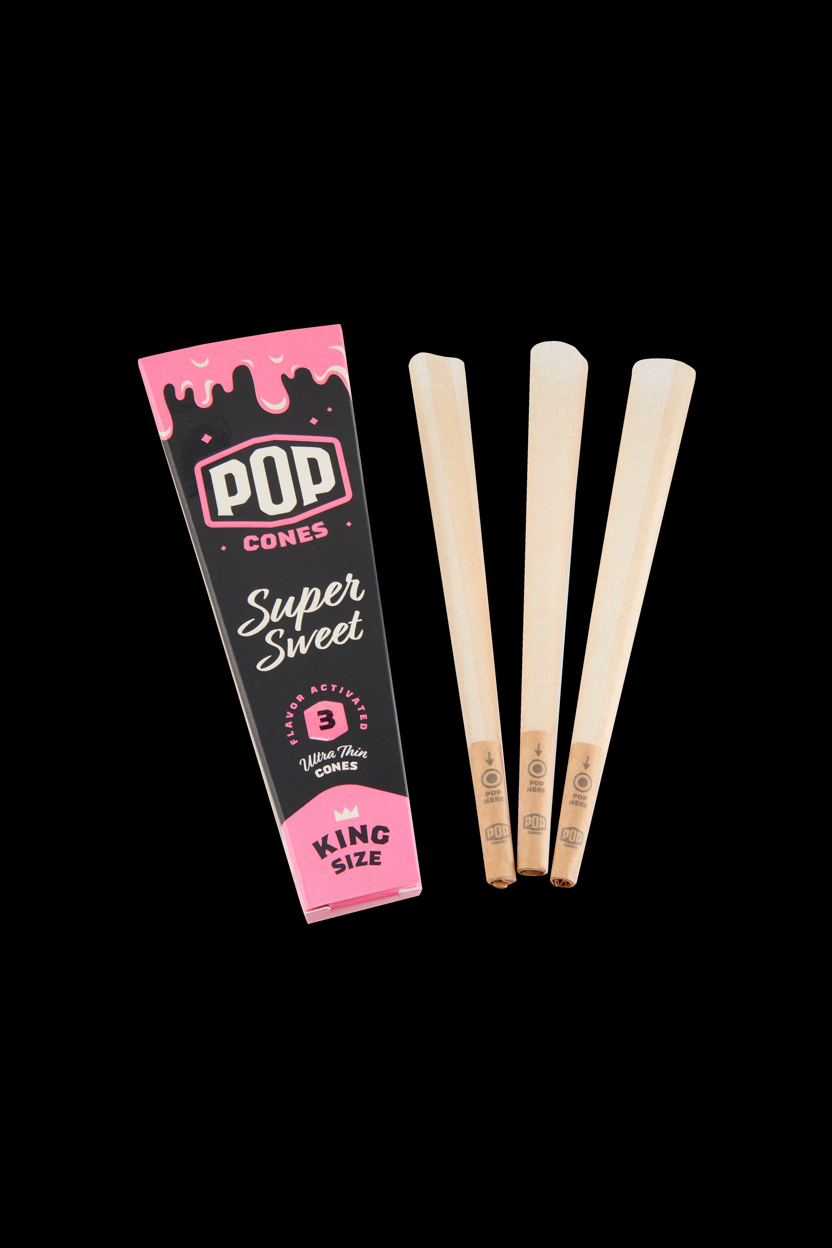 Pop Cones King and 1 Size Pre-Rolled Cones with Flavor Tip - 8-Pack Mixed Flavors