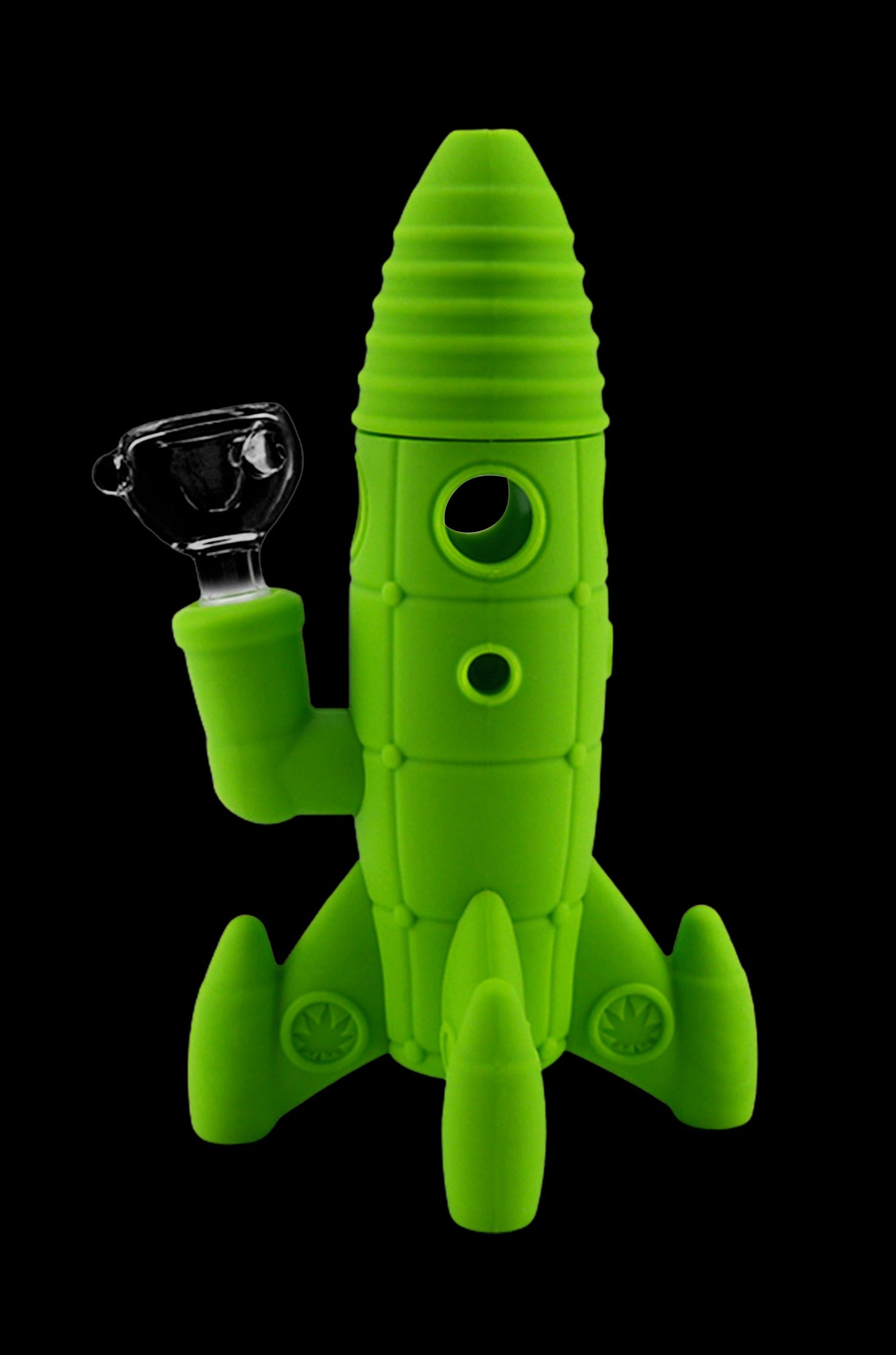Cloud 8 Rocket Ship Silicone & Glass Water Pipe - Blast Off in Style!
