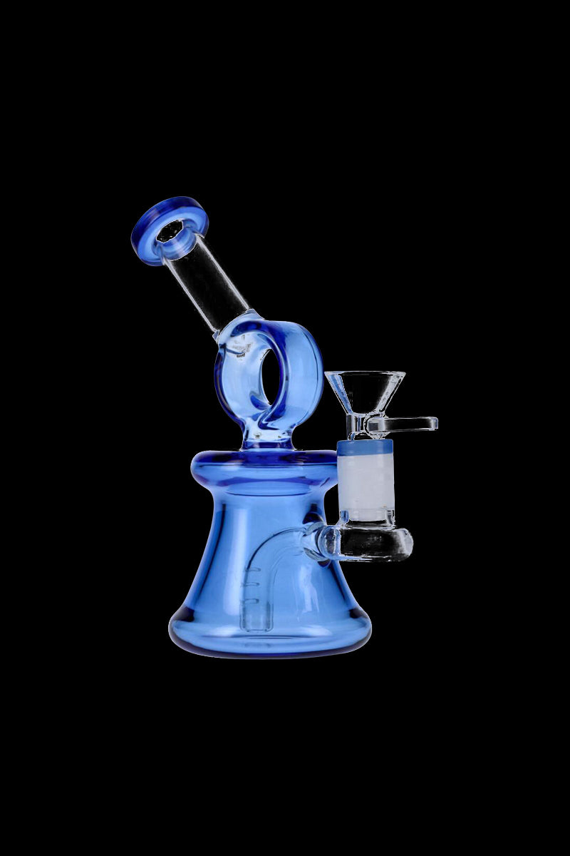 Stunning Glass Bubbler with Bell Base and Hoop Neck Design