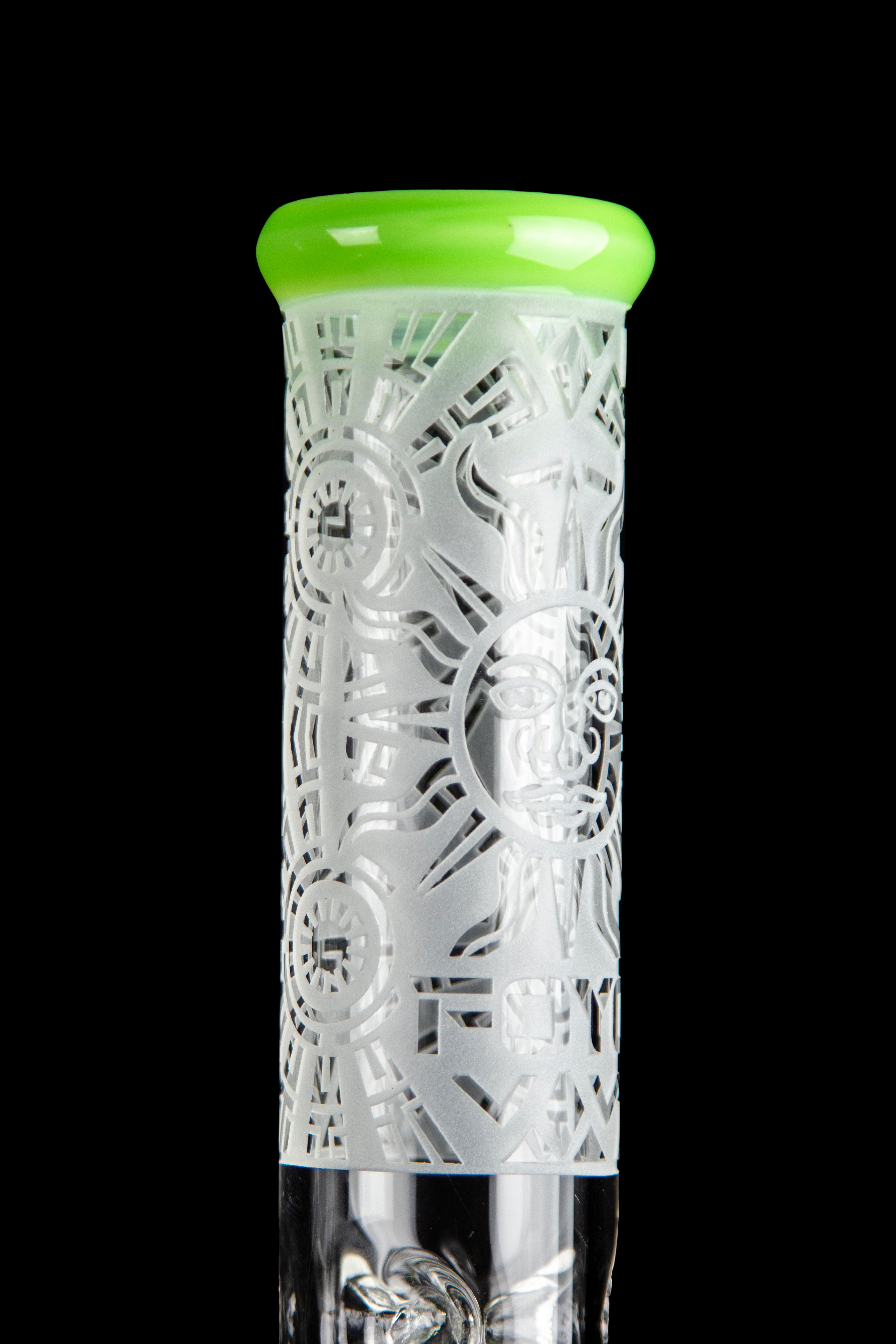 Foyo's Stunning Sandblasted Matrix Perc Beaker Bong