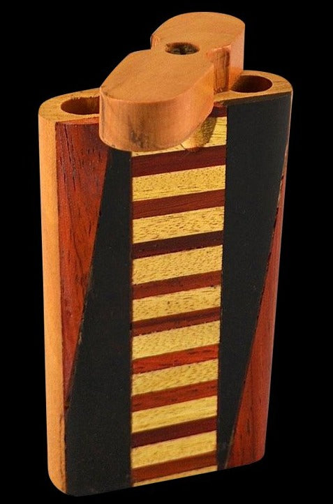 Cool Ladder Pattern Inlay Smoke Stopper Dugout - Perfect for On - the - Go Smoking
