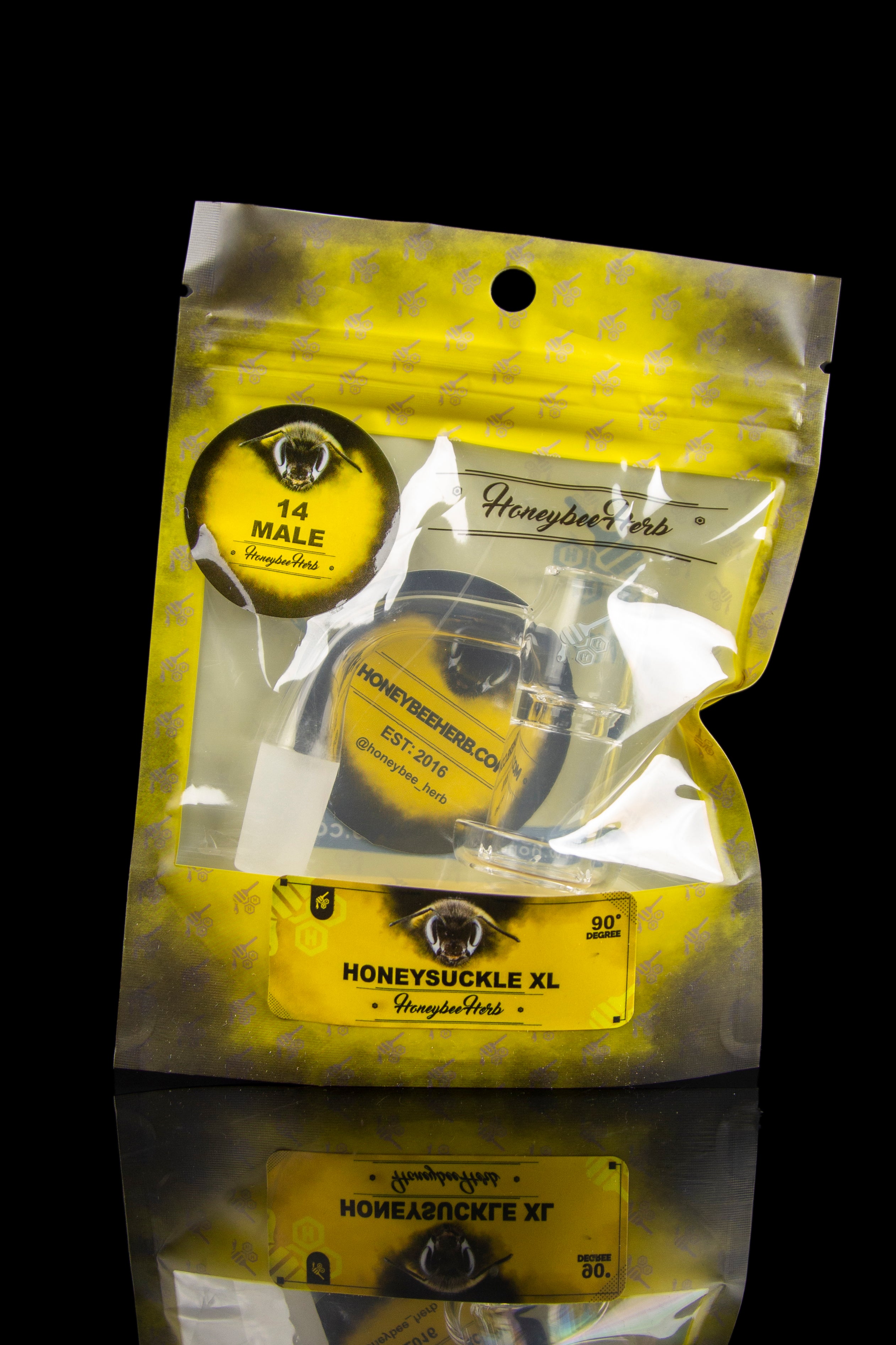 Honeybee Herb Honeysuckle XL Quartz Banger - Yellow Line: The Ultimate Dabbing Beast