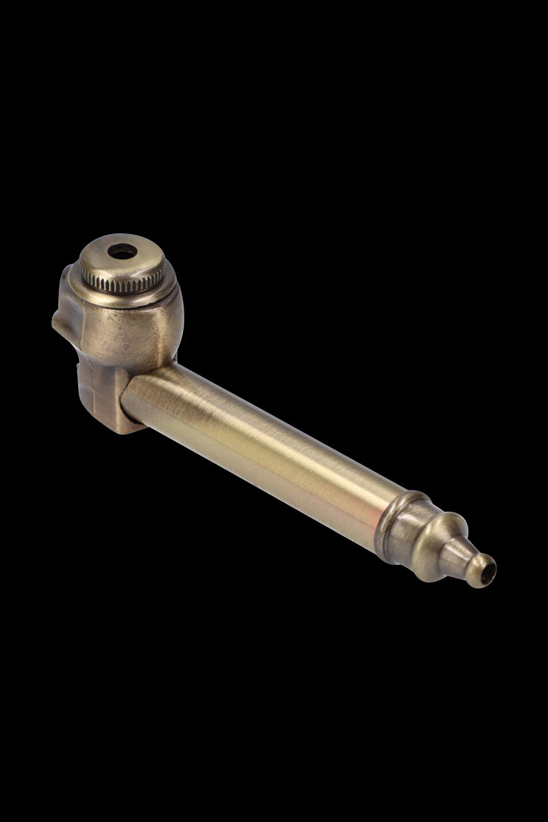 Stunning Metal Hand Pipe Featuring a Detailed Skull Head