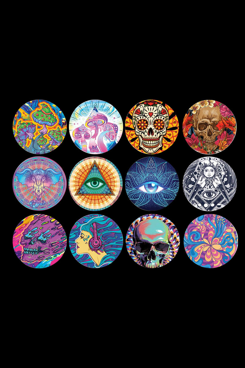 Mind-Blowing Psychedelic Glass Jars with Clamp - 12 Pack