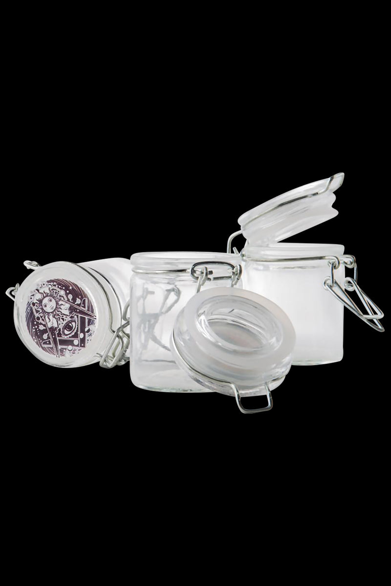 Mind-Blowing Psychedelic Glass Jars with Clamp - 12 Pack