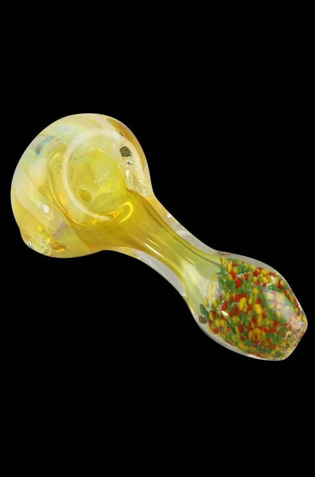 Fumed & Rasta Frit Mini Spoon Pipe - A Must - Have Portable Pipe
