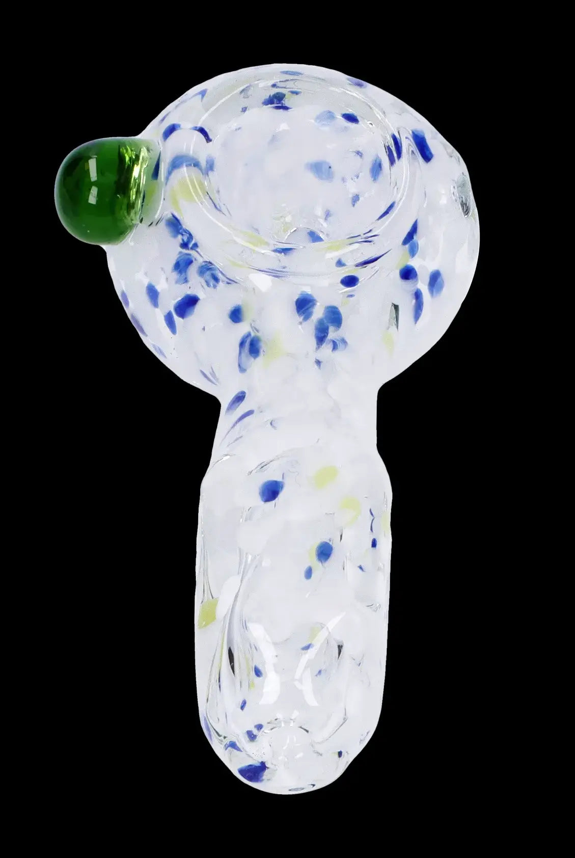 3.5-Inch Frit Glass Pipe with Unique Square Mouthpiece