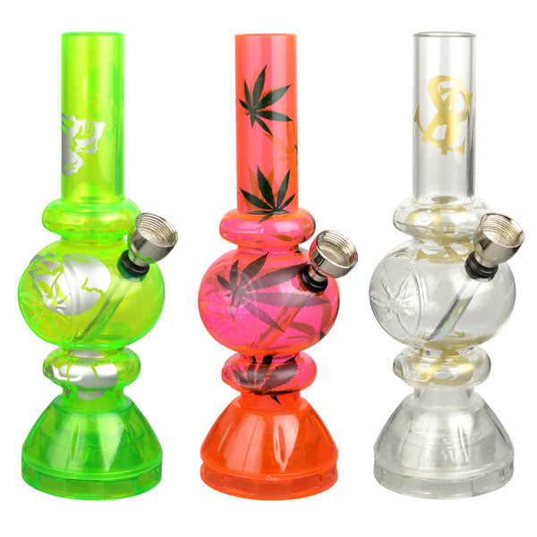 Awesome Mini Acrylic Bubble Water Pipe with Grinder Base
