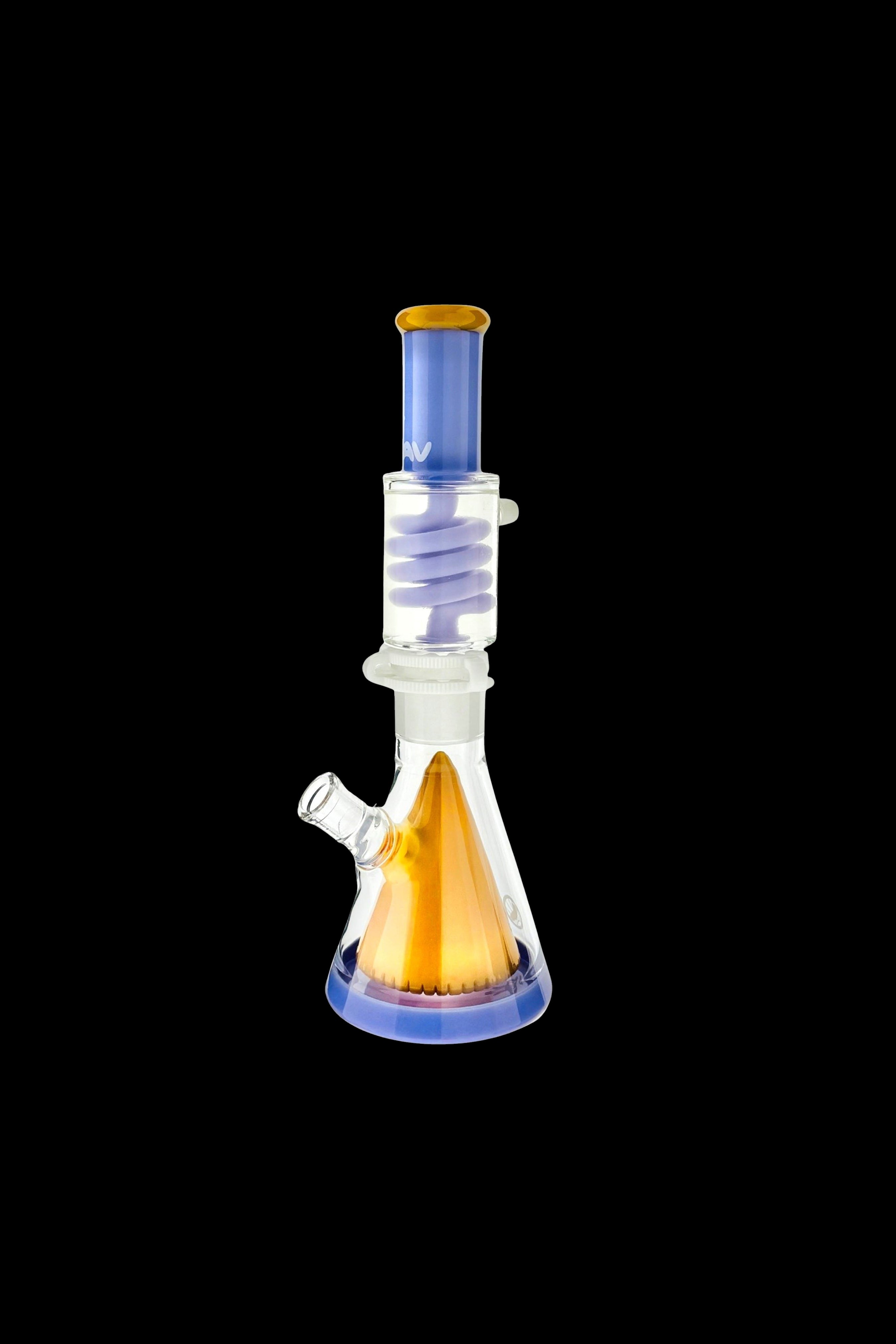 MAV Glass Premium Oversized Slitted Pyramid Beaker Freezable Coil Bong