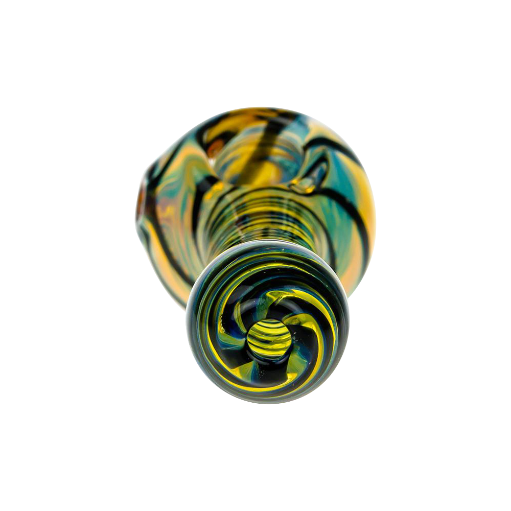G-Spot Black and White Striped Hurricane Bowl Glass Spoon Pipe - A Stunning Smoking Companion