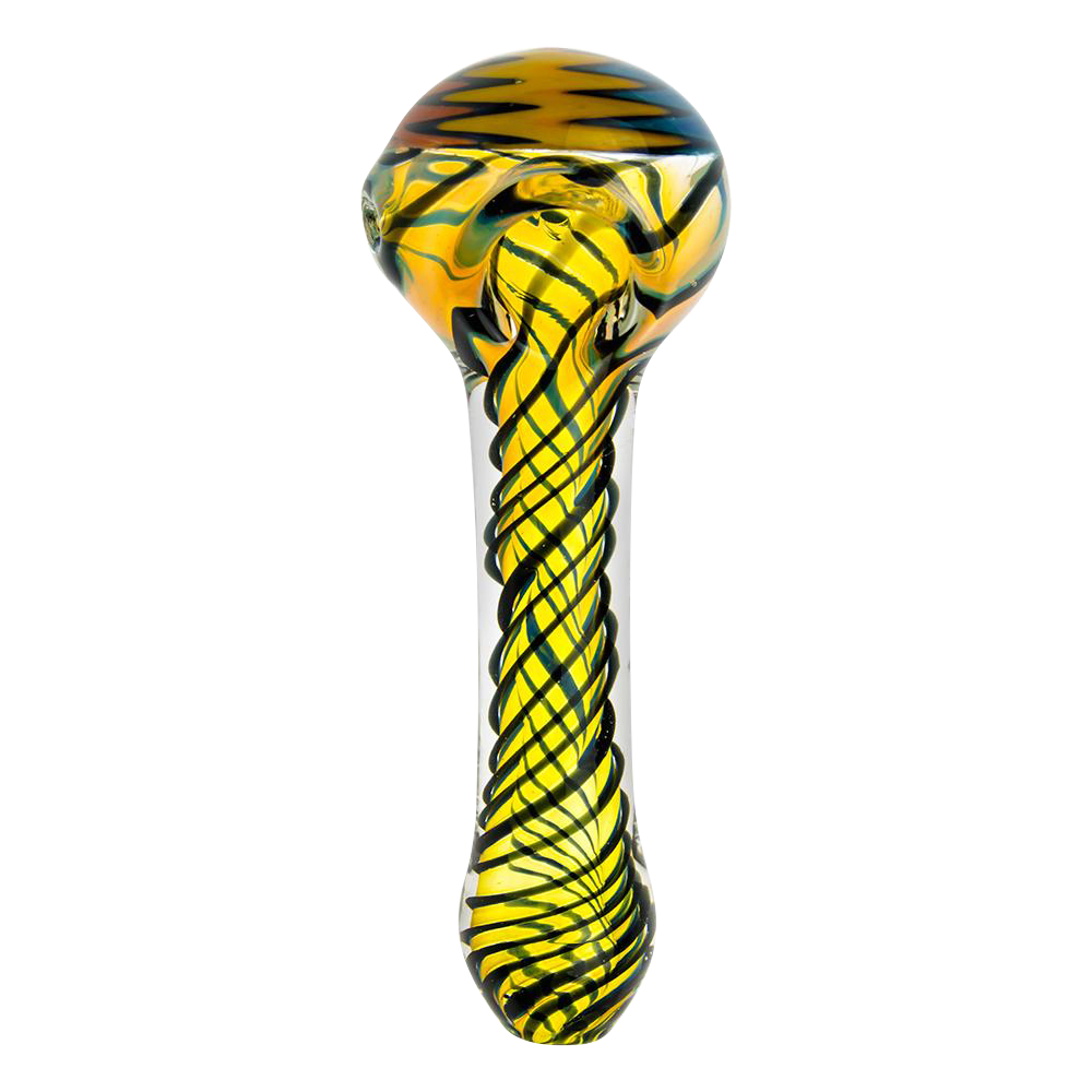 G-Spot Black and White Striped Hurricane Bowl Glass Spoon Pipe - A Stunning Smoking Companion
