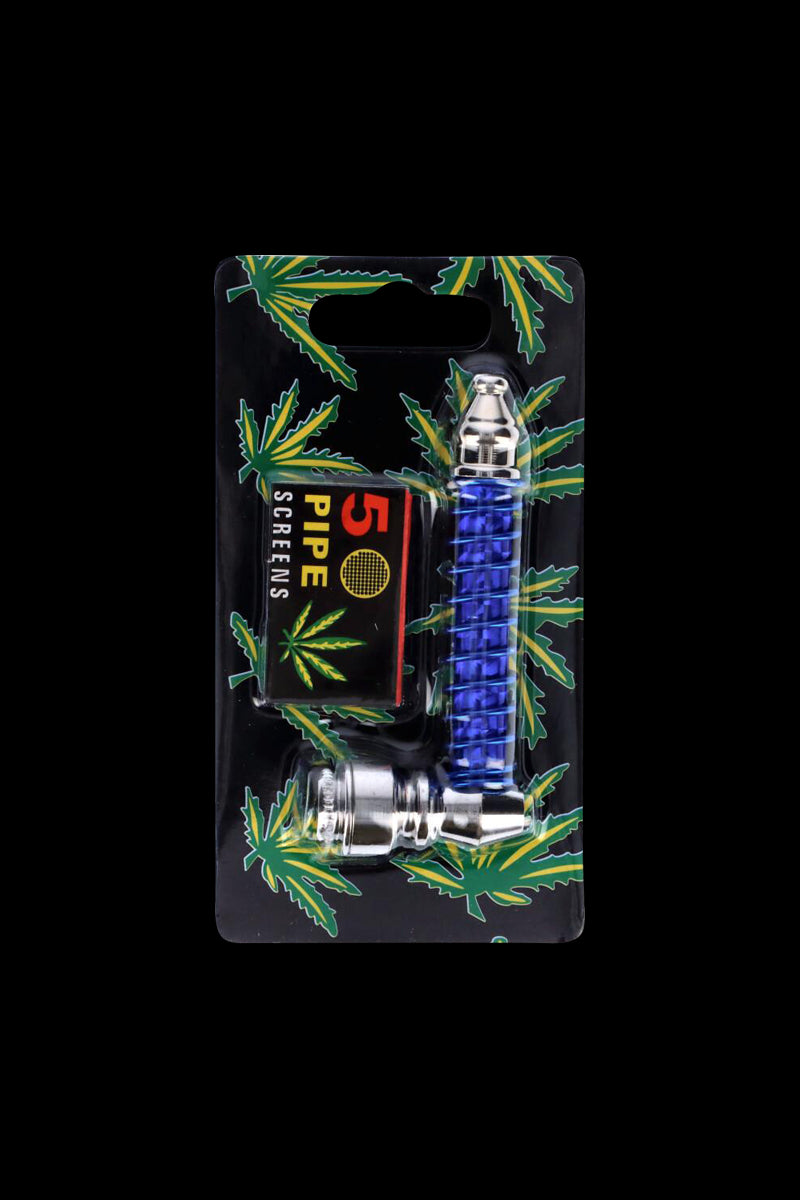 Indestructible Colored Spiral Metal Hand Pipe