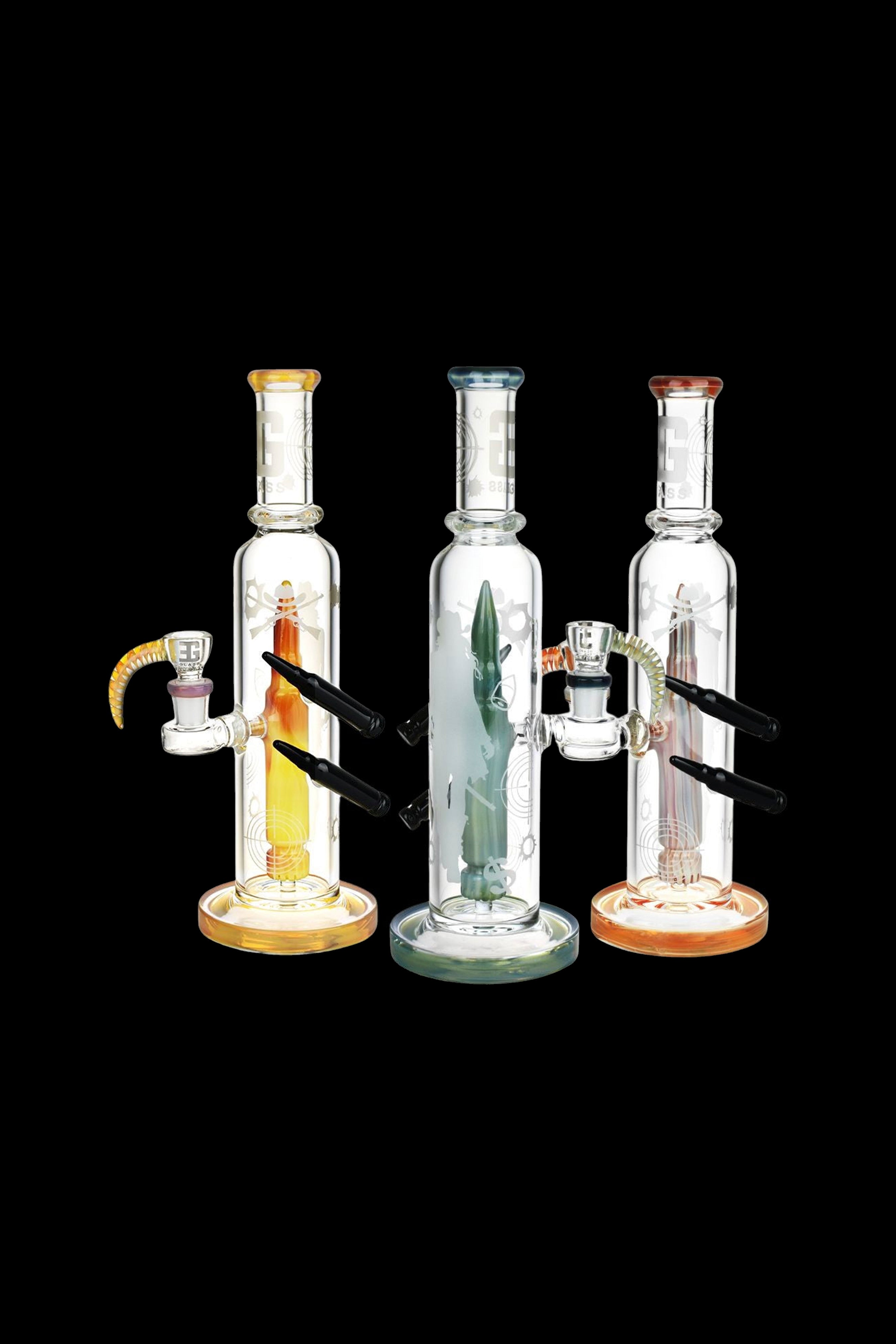 EG Glass Dual Bullet Tube Glass Water Pipe - A Gun - Themed Marvel