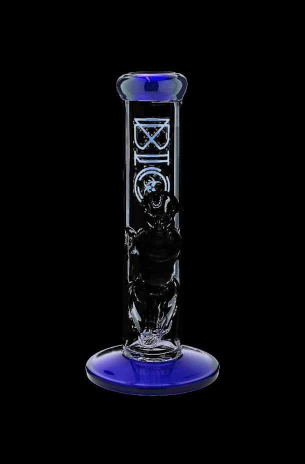 Bio Hazard Glass Straight Ice Bong with Stunning Color Accents