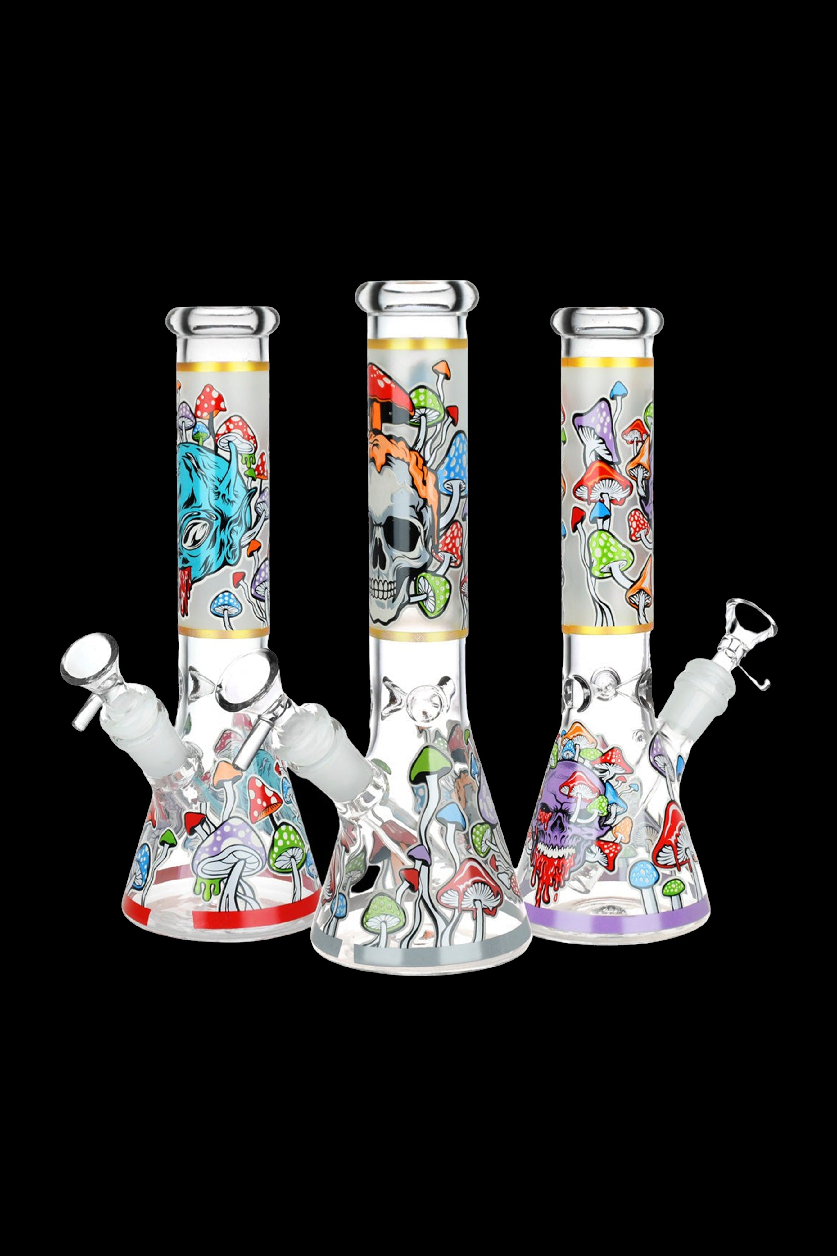Monsters And Shrooms Glow Beaker Water Pipe - An Enchanting Smoking Experience!
