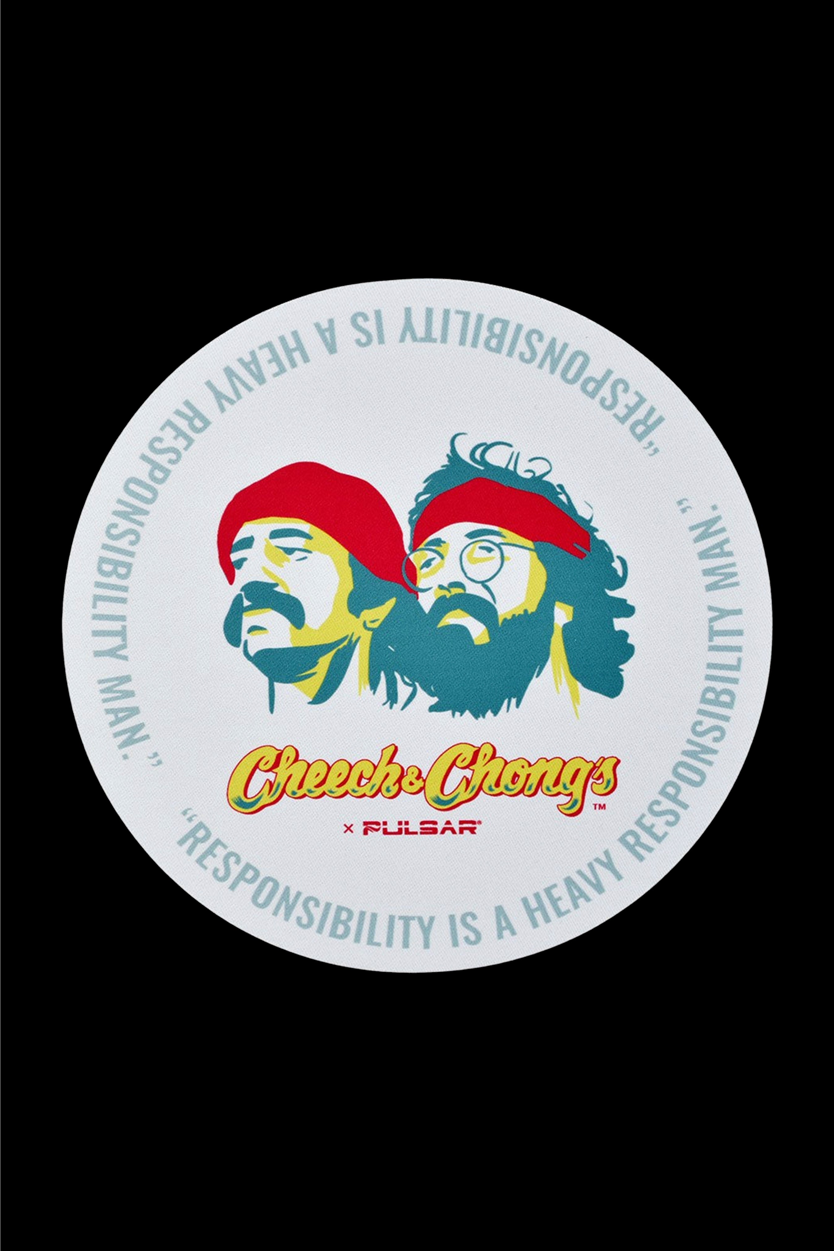 Cheech & Chong's x Pulsar Round DabPadz - The Ultimate Responsibility Dab Mat