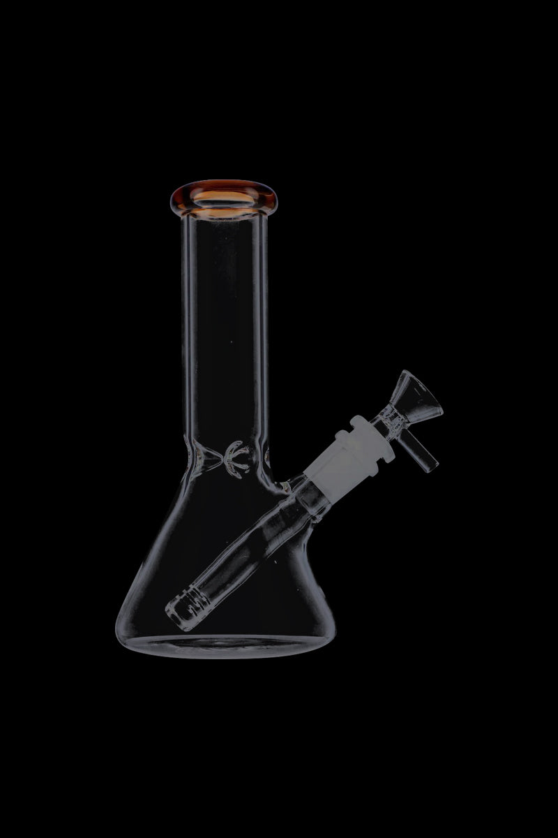 Exquisite Glass Beaker Base Ice Bong with Vibrant Colored Mouthpiece