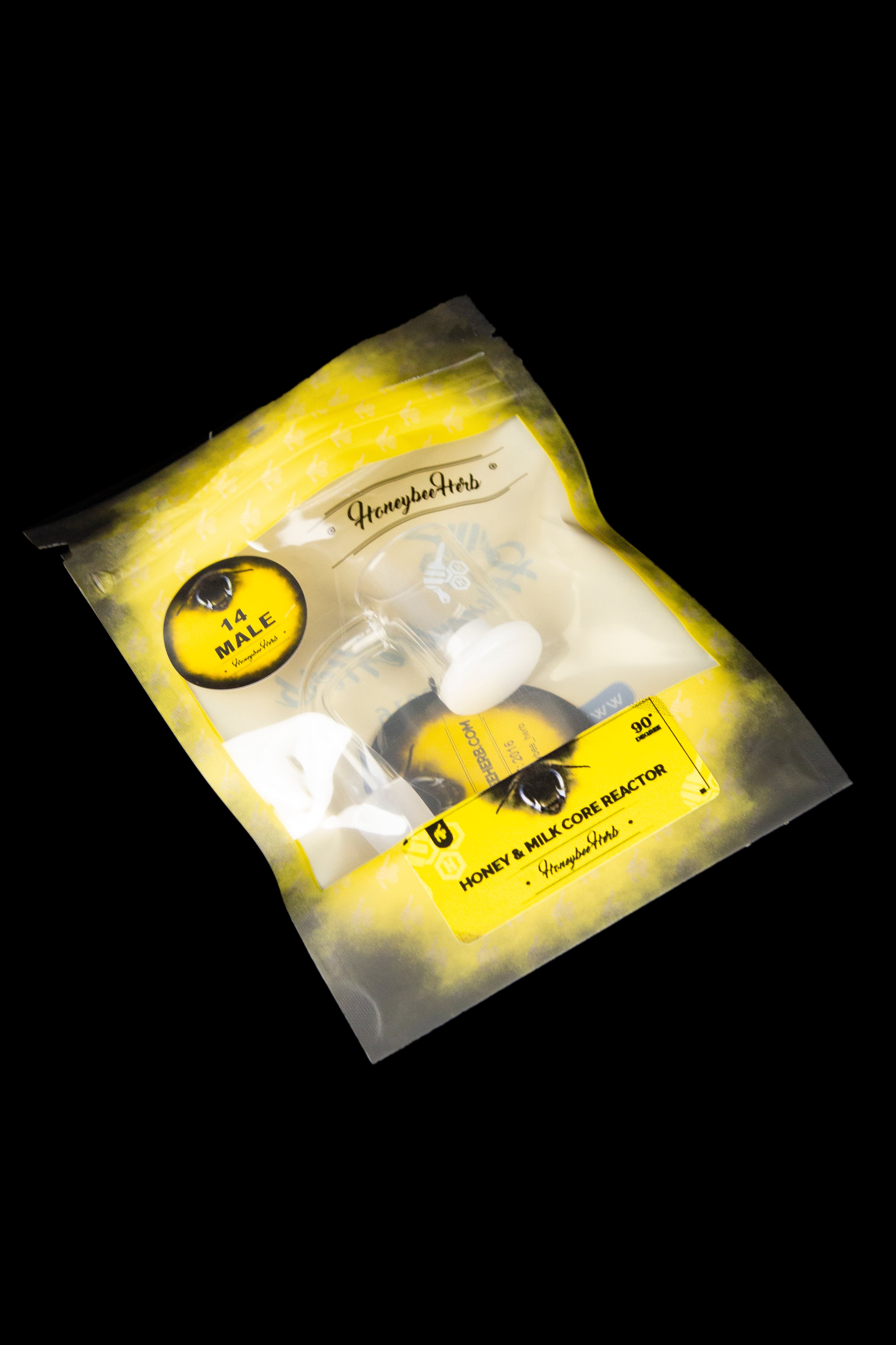 Honeybee Herb Honey & Milk Core Reactor Quartz Banger - Stunning Yellow Line