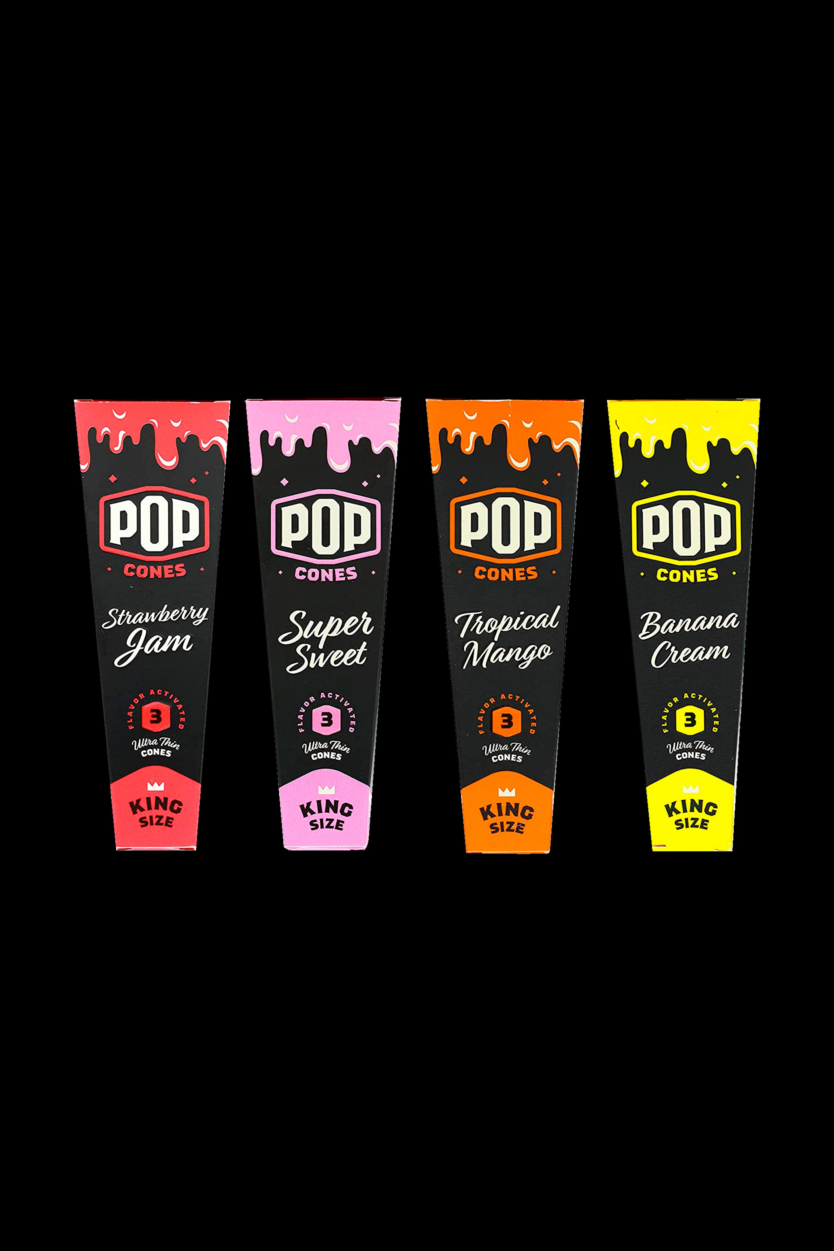 Indulgent Pop Cones King Size Pre - Rolled Cones with Flavor Tip - 12 Pack Mixed Delights
