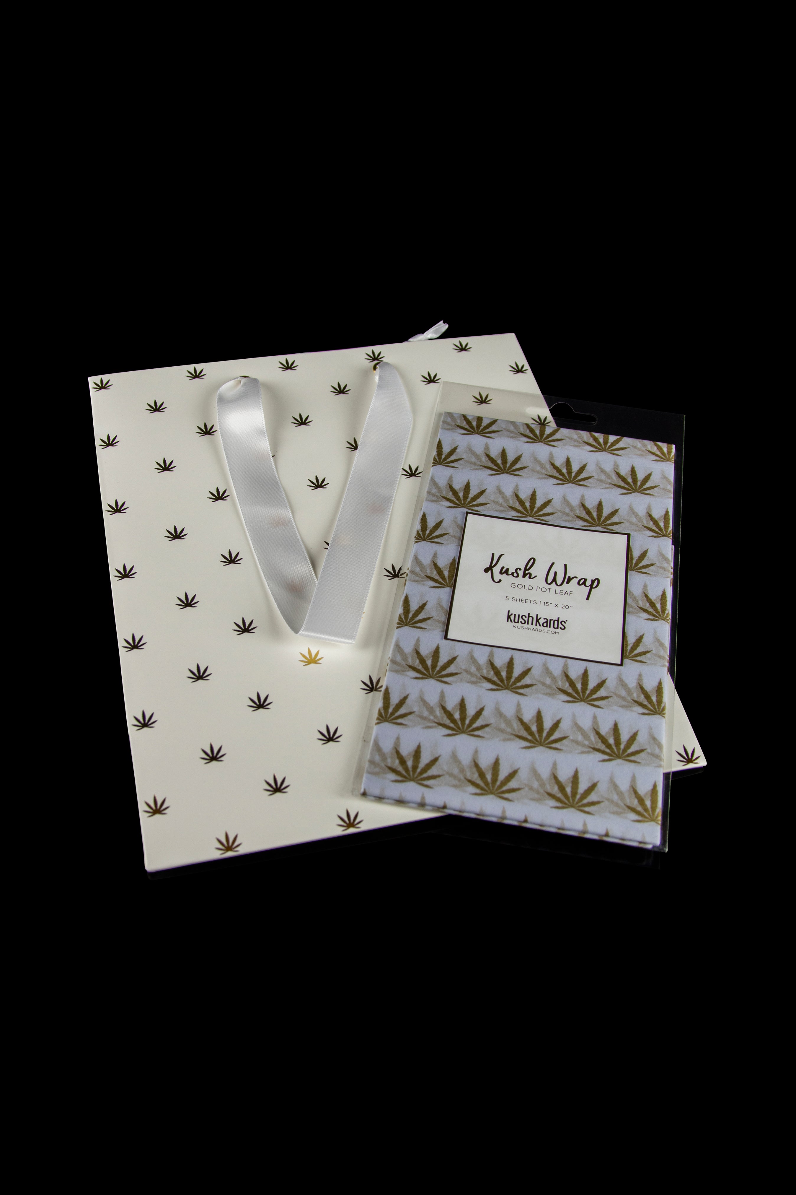 KushKards Premium Cannabis - Themed Gift Bag & Tissue Paper Set