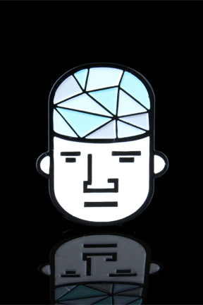 Stylish Glass Guy Enamel Hat Pin