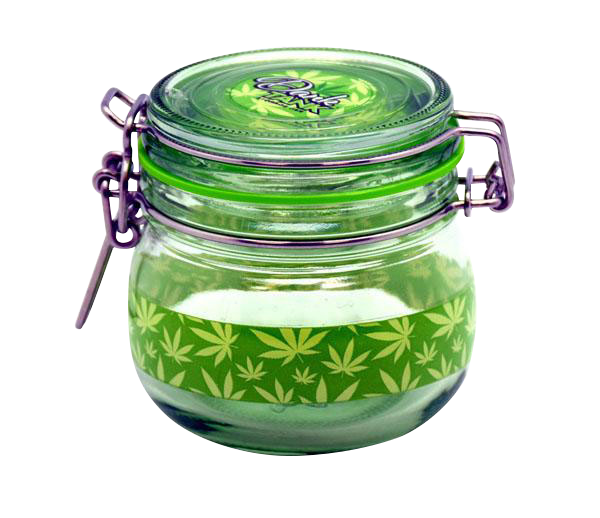 Stunning Hemp Leaf Glass Herb Storage Jar