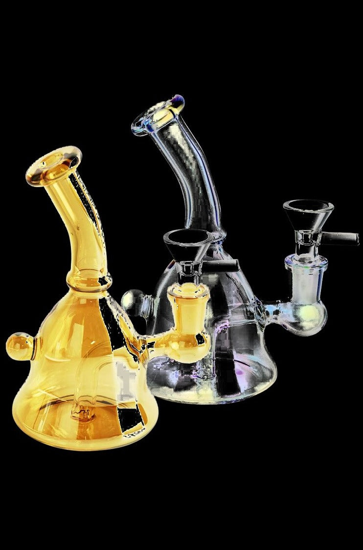 Gorgeous Handbell Iridescent Glass Water Pipe