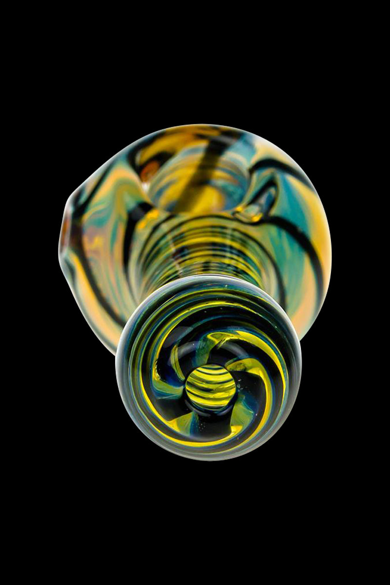 G-Spot Black and White Striped Hurricane Bowl Glass Spoon Pipe - A Stunning Smoking Companion
