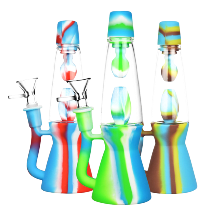 Futuristic Lava Lamp Silicone Water Pipe - A Retro Smoking Essential