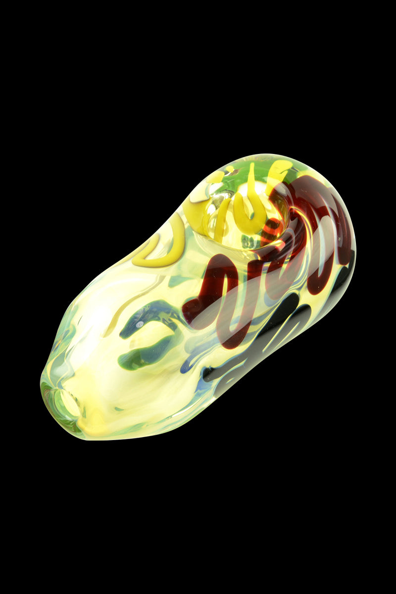 Glassheads Fumed Egg Spoon Pipe with Rasta Strings - A Stylish Smoking Essential