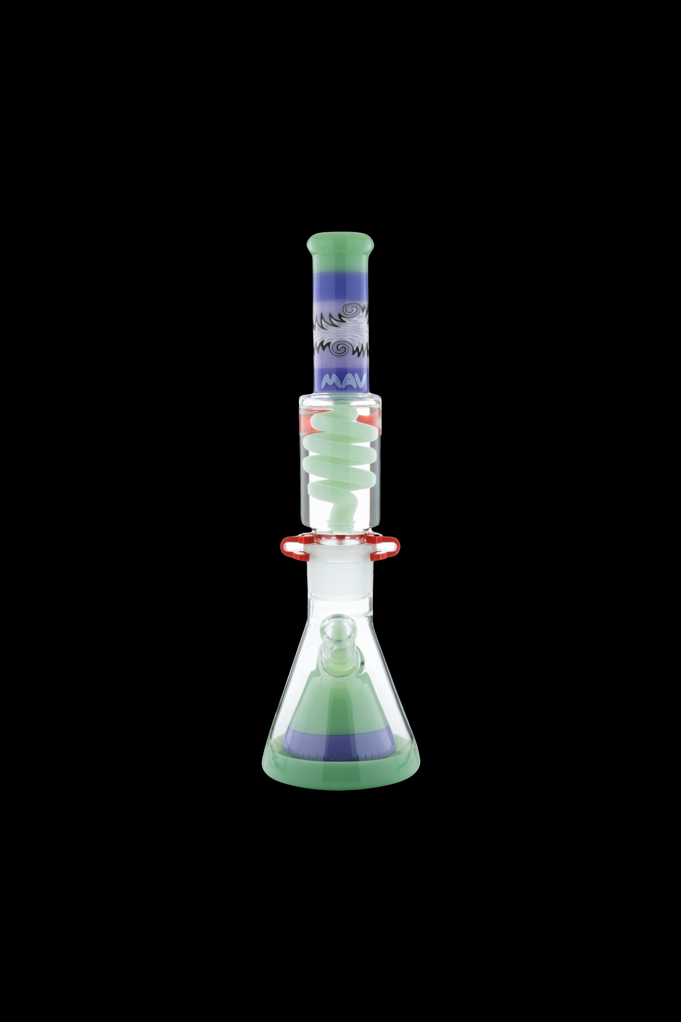 MAV Glass Reversal Wig Wag Slitted Pyramid Beaker: Freezable Coil Smoking System