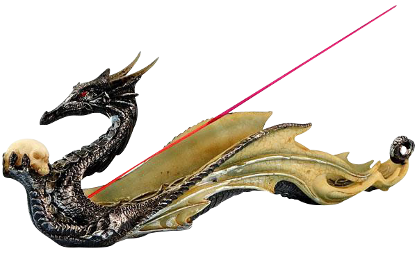 Enchanting Dragon-Holding Skull Incense Burner