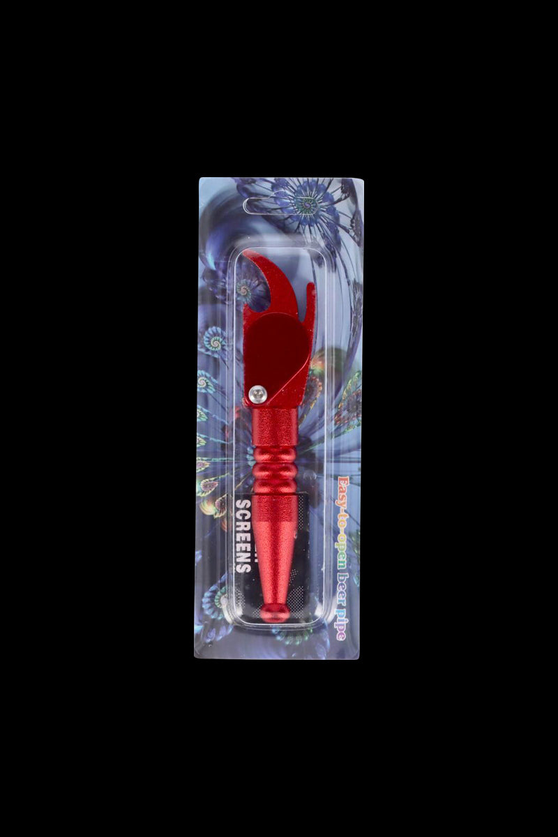 Incredible Metal Hand Pipe with Swivel Lid and Bottle Opener