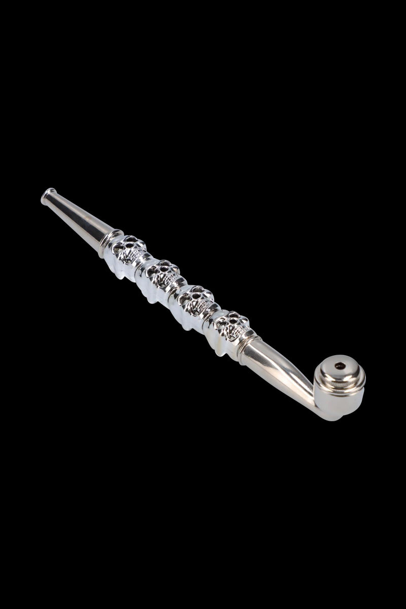 Cool 6.5-Inch Metal Hand Pipe with Skull Stem