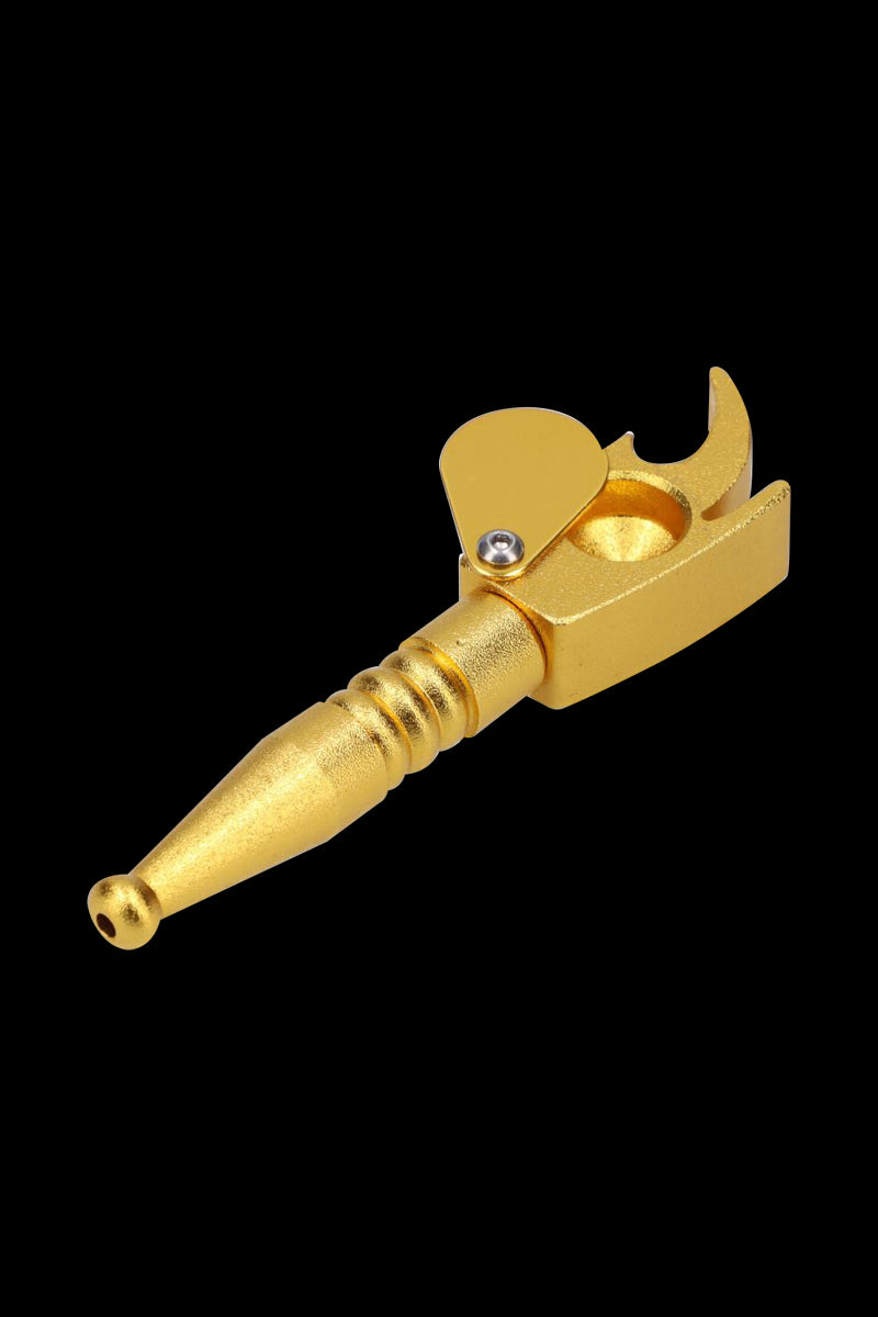 Incredible Metal Hand Pipe with Swivel Lid and Bottle Opener