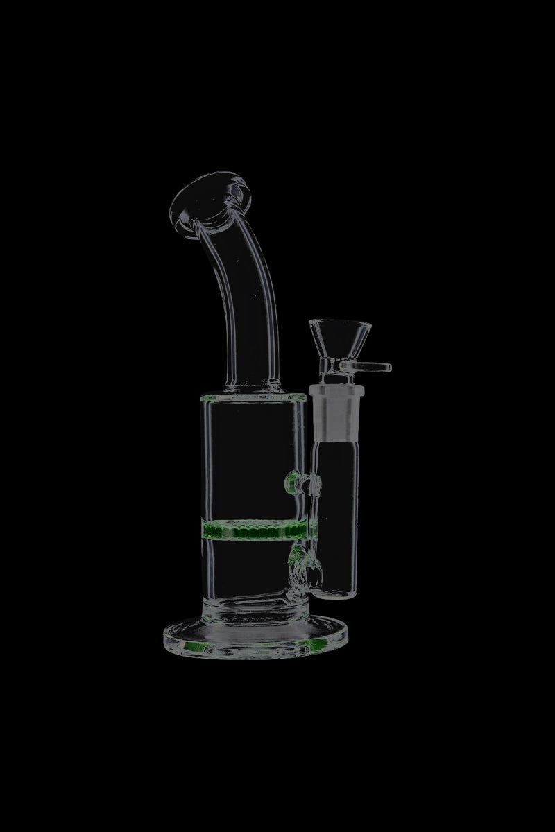 Stylish 9-Inch Glass Bubbler with HoneyComb Disc Perc