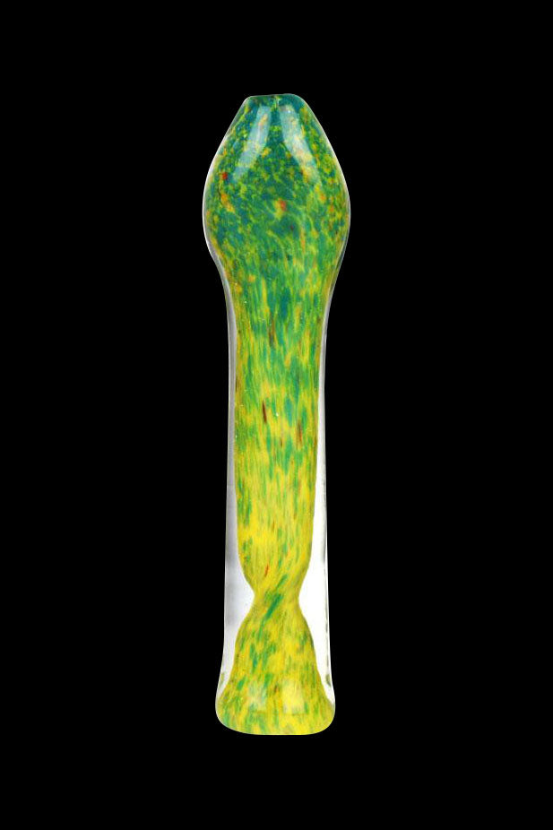 Stylish Fritted Swirl Flat Mouth Glass Chillum - The Ultimate Portable Taster