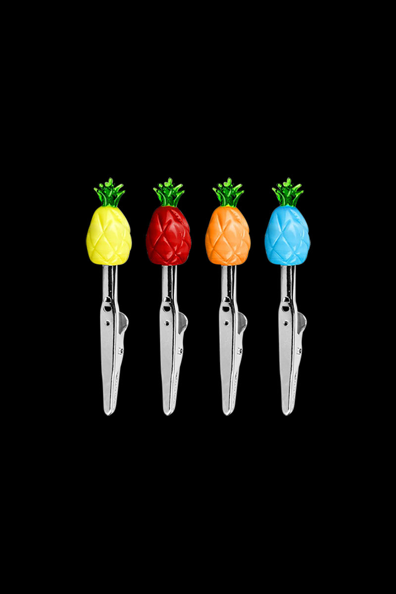 Awesome 4-Pack Pineapple Glass Memo Clips for Smokers