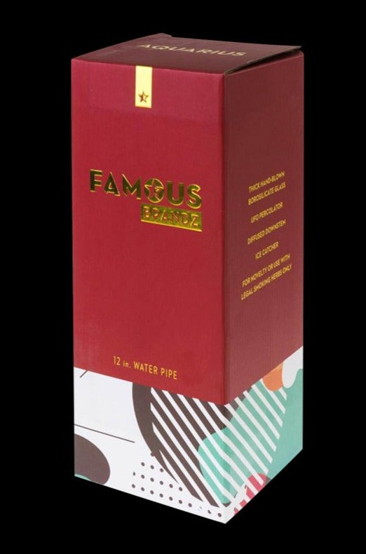 Famous Brandz Aquarius 12-Inch Stunning Glass Water Bong