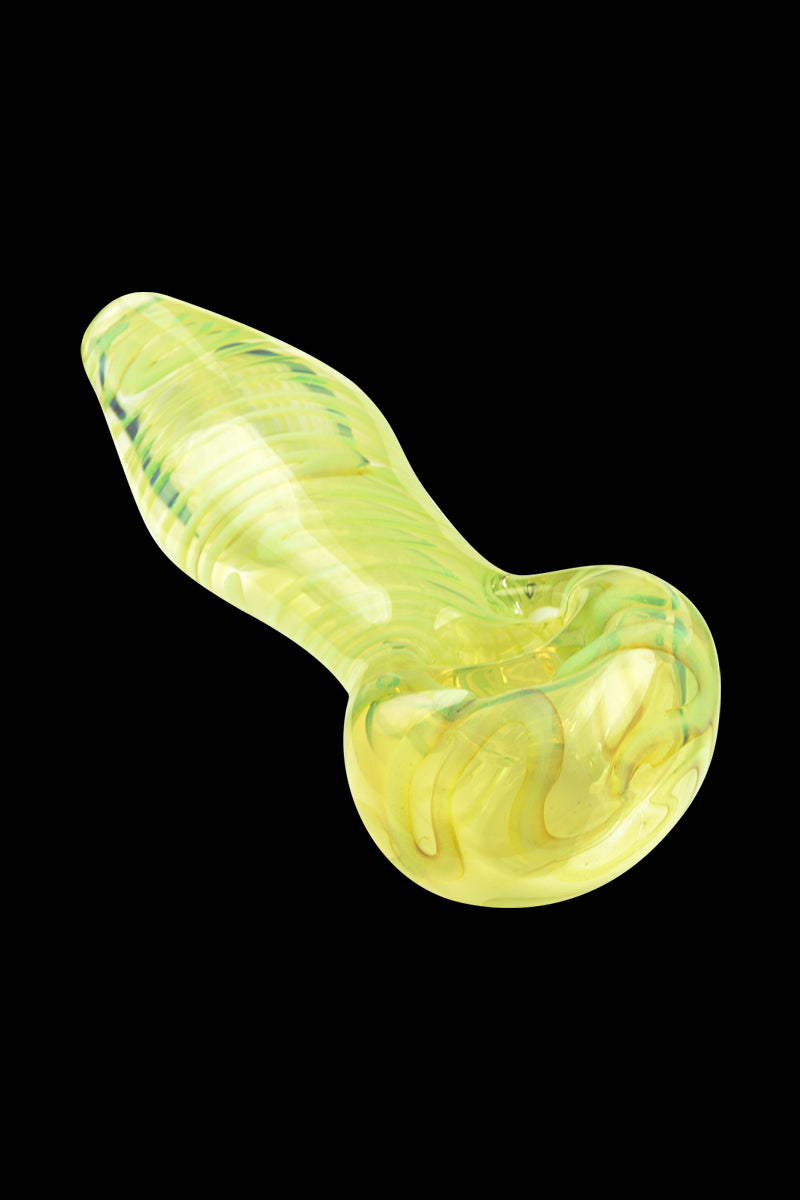 Glassheads Magical Color - Changing Green Slyme Inside - Out Spoon Pipe