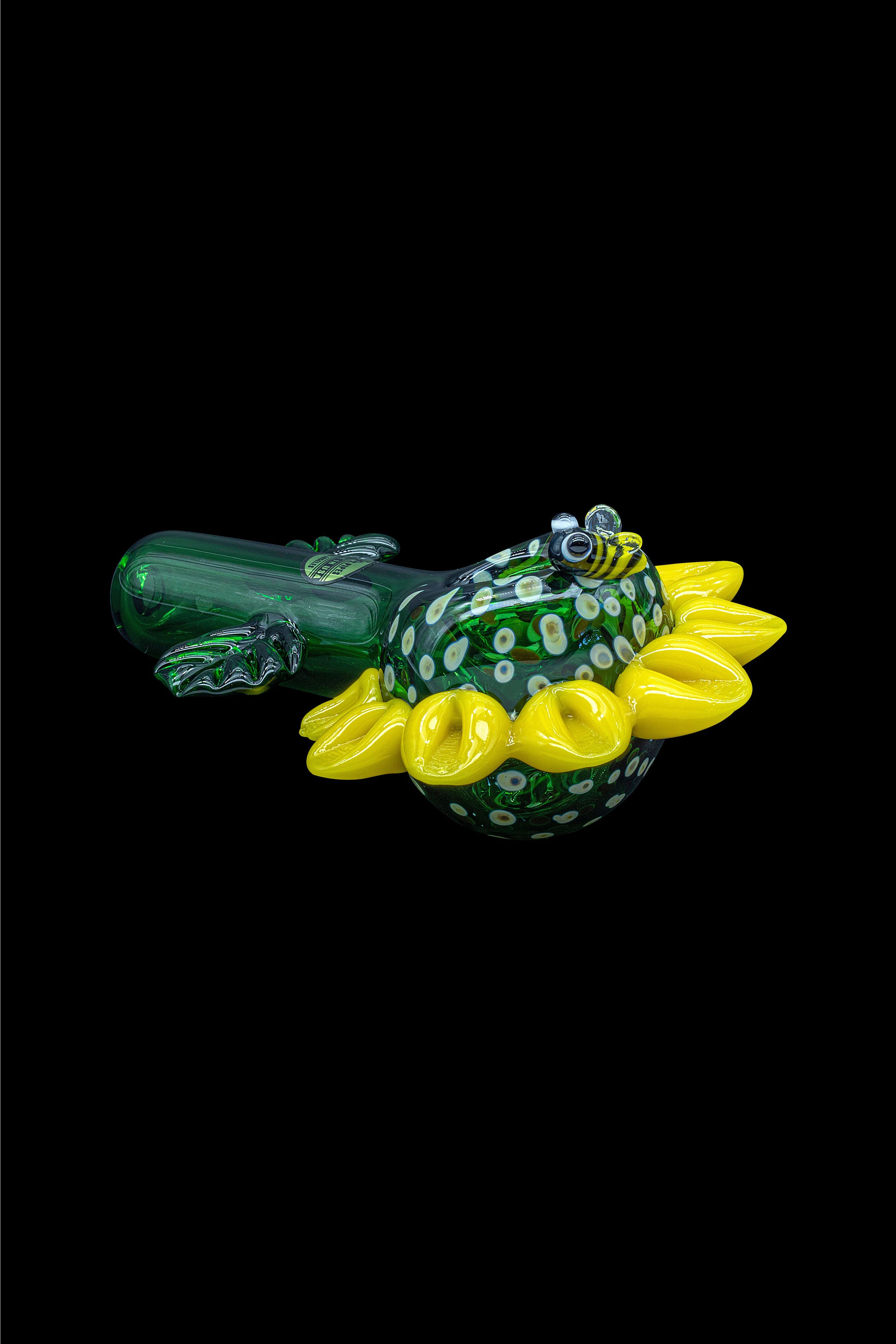 LA Pipes Sunny Sunflowers Glass Smoking Pipe